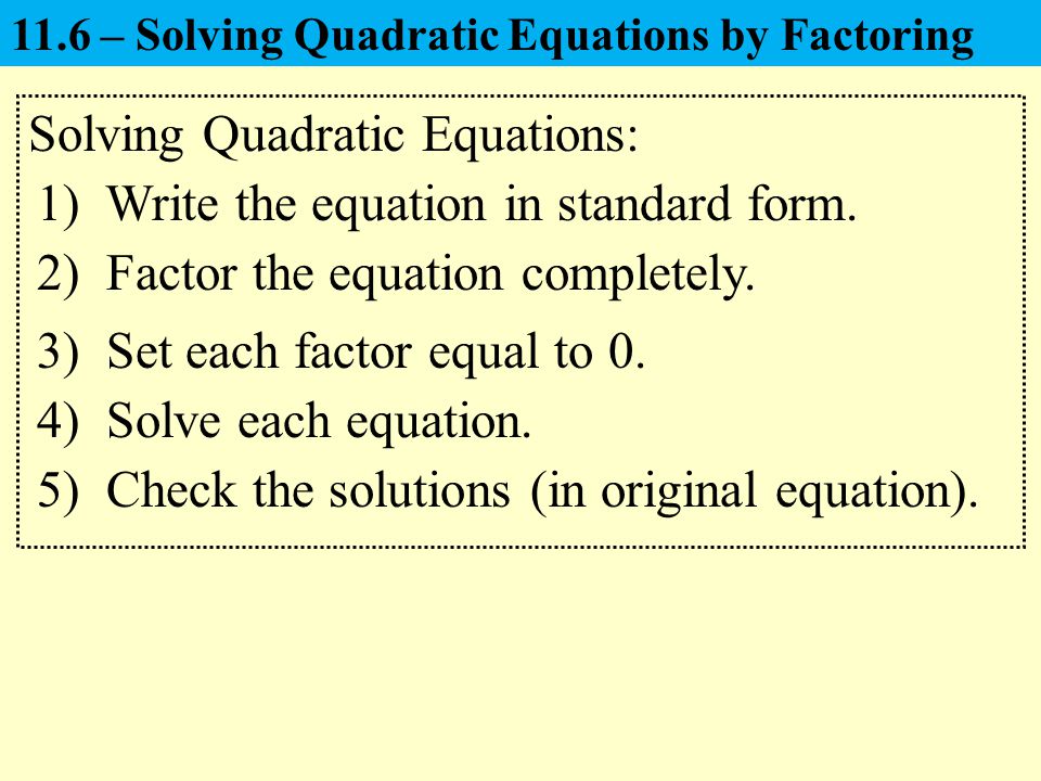Write a quadratic equation